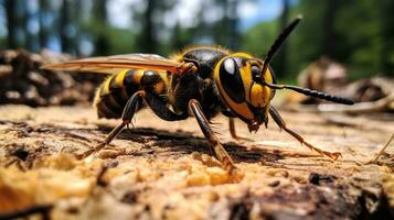 ai generiert Foto von Kiefer Sägefliege auf ein Boden. generativ ai