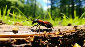 ai generiert Foto von rove Käfer auf ein Boden. generativ ai