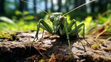 ai generiert Foto von Phasmid auf ein Boden. generativ ai