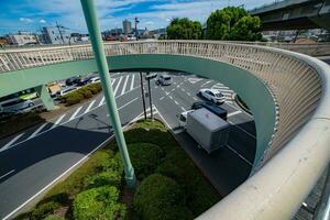 ein der Verkehr Marmelade beim das Innenstadt Straße im Takashimadaira Tokyo breit Schuss foto