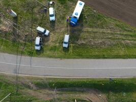 Reparatur von das Gas Pipeline Sektion Vorbeigehen durch das Wasser Kanal. Reparatur Arbeit foto