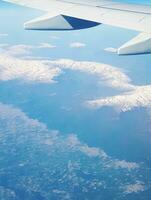 Wolken Aussicht von das Flugzeug foto