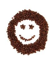 Kaffee Lächeln auf Weiß foto