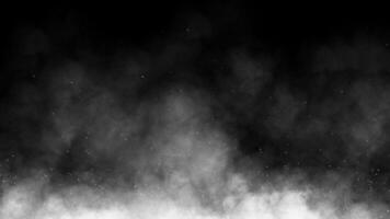 Weiß Wolken von Dampf Rauch sind isoliert auf ein schwarz Hintergrund foto