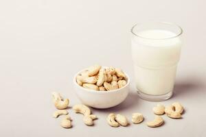 Cashew Nuss nicht Tagebuch Milch und Nüsse. Gesundheit Pflege und Diät Konzept foto