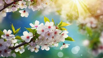 ai generiert schön Frühling Blumen Hintergrund hd Hintergrund foto