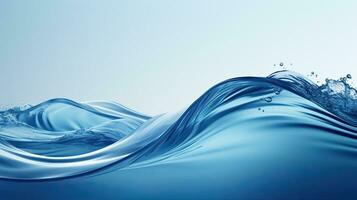 ai generiert heiter Blau Wasser Wellen im minimalistisch rein ästhetisch foto
