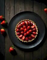 ai generiert launisch Erdbeere Torte foto