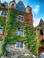 fallen Farben auf Reichsburg Schloss beim Cochem, Deutschland foto