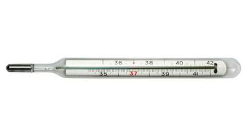 Glas Thermometer, Merkur Thermometer isoliert foto