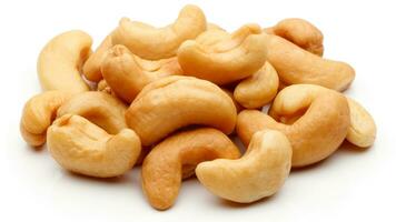 köstlich Cashew Nüsse isoliert. gesund, organisch Snack mit nussig, Konzept zum Design foto