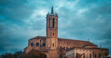 st Maria Kirche im Katalonien Foto. romanisch die Architektur im caldes de Montbui, Barcelona Provinz. foto