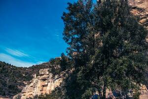 natürlich Park von sant Miquel del fai Foto. schön Berg Aussicht von Hügel Klasse im das Morgen Fotografie. foto