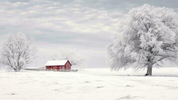 ai generiert Szene von Landschaft bedeckt mit Schnee foto