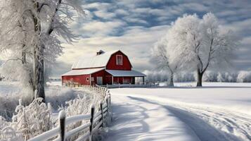ai generiert Szene von Landschaft bedeckt mit Schnee foto