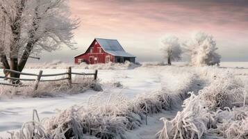 ai generiert Szene von Landschaft bedeckt mit Schnee foto