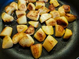 Bauern Frühstück geröstet Kartoffeln mit Schinken und Eier foto