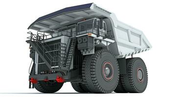 Bergbau Dump LKW schwer Konstruktion Maschinen 3d Rendern auf Weiß Hintergrund foto