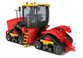 Bauernhof Traktor 3d Rendern auf Weiß Hintergrund foto