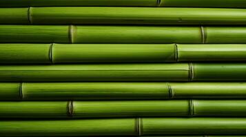 ai generiert Grün Bambus Textur zum Innere oder Außen Design, Bambus Zaun Textur Hintergrund. foto