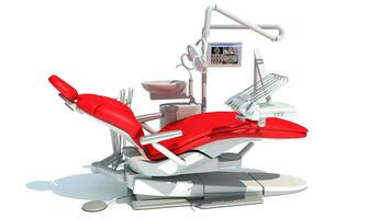 Dental Behandlung Bahnhof Einheit 3d Rendern auf Weiß Hintergrund foto