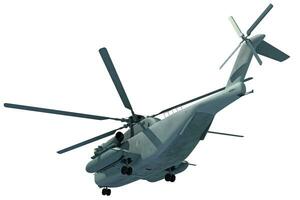 Militär- Transport Hubschrauber 3d Rendern auf Weiß Hintergrund foto