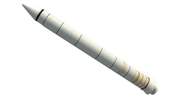 solide Rakete Booster 3d Rendern auf Weiß Hintergrund foto