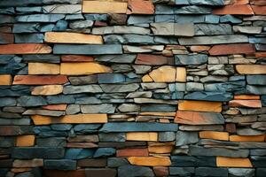 ai generiert architektonisch Schönheit Stein Wände geschmückt mit fesselnd bunt Muster und Texturen foto