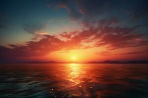 ai generiert Meere Erwachen ein atemberaubend Hintergrund von Sonnenaufgang Über das Meer foto