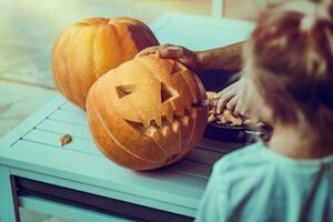 traditionell Halloween Vorbereitung foto