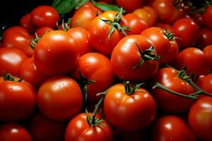 ai generiert Sprengung Schublade ein Vielfalt von reif, bunt Tomaten im Fülle foto