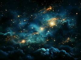 ai generiert sternenklar Blau Nacht Himmel. Universum gefüllt mit Sterne. generativ ai foto