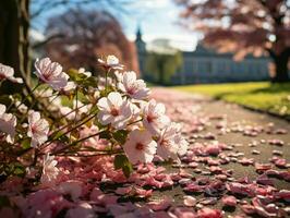 ai generiert schön Sakura Blume im Frühling. Kirsche blühen Hintergrund. generativ ai foto