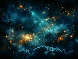 ai generiert sternenklar Blau Nacht Himmel. Universum gefüllt mit Sterne. generativ ai foto