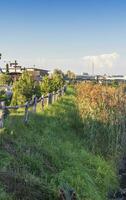 Schuss von das Straße im das Dorf. ländlich foto