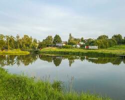 Landschaft Schuss von das Teich. Natur foto