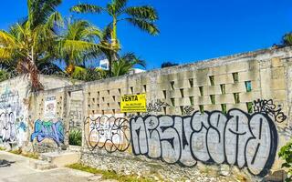 playa del carmen Quintana roo Mexiko 2023 künstlerisch Wände mit Gemälde und Graffiti playa del carmen Mexiko. foto