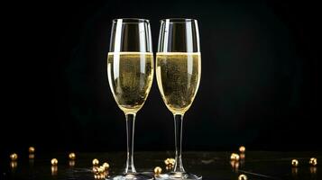 ai generiert Glas von Champagner zum Neu Jahre Vorabend Feier foto