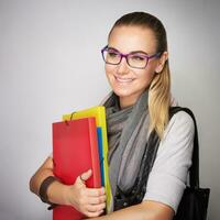 glückliches Studentenmädchen foto