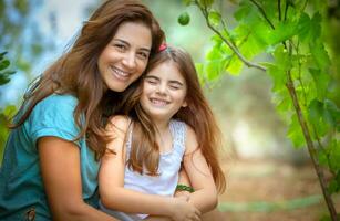 glücklich Mutter und Tochter Porträt foto