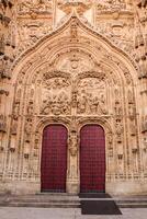 Spanien. Tor zu das Neu Kathedrale im Salamanca. foto