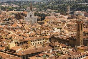 oben Aussicht von Glockenturm giotto auf das historisch Center von Florenz, Italien foto