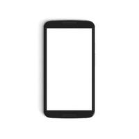 Handy, Mobiltelefon leeren zurück Seite Anzeige mit leer Bildschirm isoliert auf Hintergrund zum Anzeigen schwarz horizontal Vertikale foto