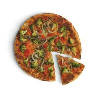 Pizza gruppiert isoliert auf Weiß transparent Foto Gemüse auf oben 2