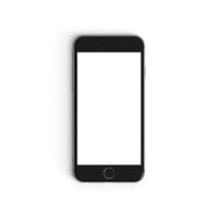Handy, Mobiltelefon leeren Anzeige mit leer Bildschirm isoliert auf Weiß Hintergrund zum Anzeigen Vorderseite - - Vertikale foto