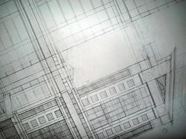 Architekturzeichnungen auf Papier foto