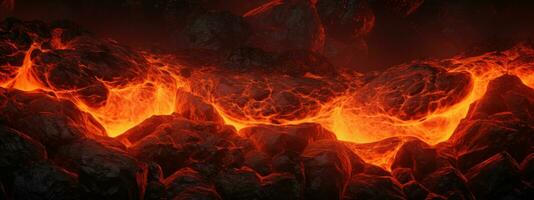 ai generiert lebendig Lava Textur im Eruption. ai generativ. foto