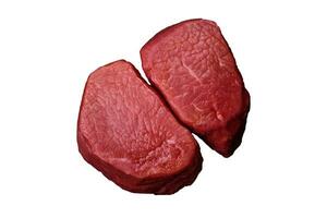 roh Rindfleisch Auge Steak runden mit Salz, Gewürze und Kräuter foto