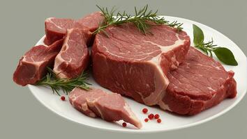 ai generiert roh Rindfleisch Steak foto