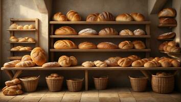 ai generiert Brot Bäckerei Geschäft foto